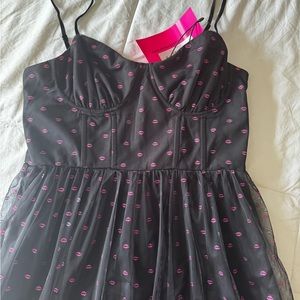 Betsy Johnson Lip Print tulle Dress 💋